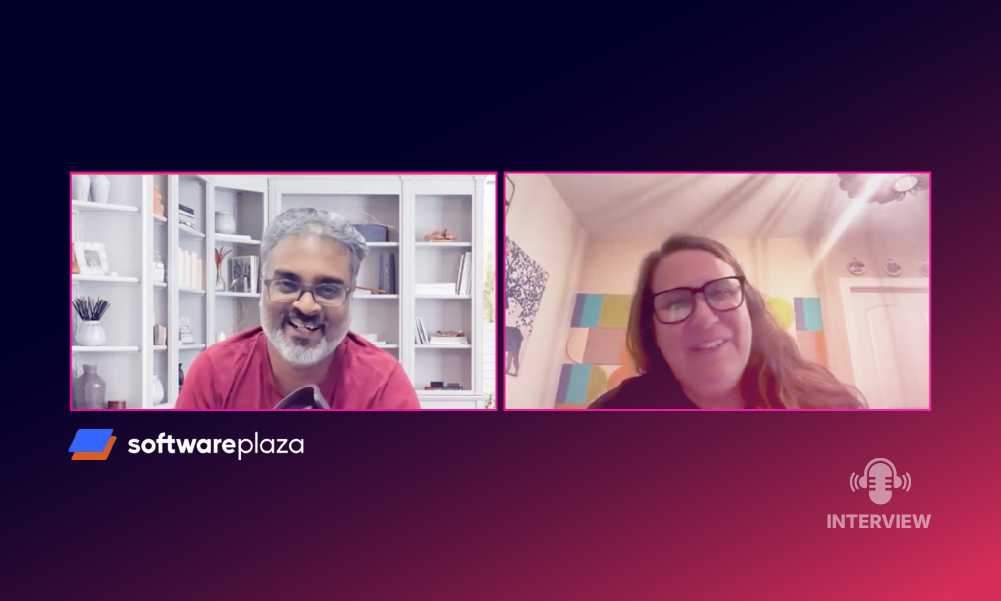 Software Plaza video interview featuring a side-by-side split screen with Dwayne Taylor and Lauren Morris